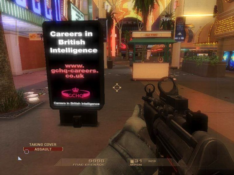 British intelligence agency Government Communication Headquarters has started embedding ads in video games, hoping to attract computer-savvy young recruits. 