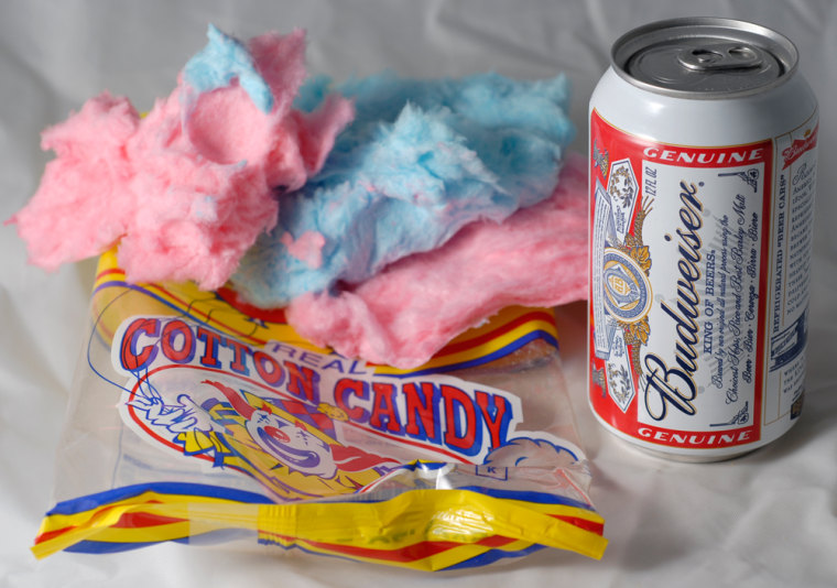 cotton candy, beer, can, budweiser