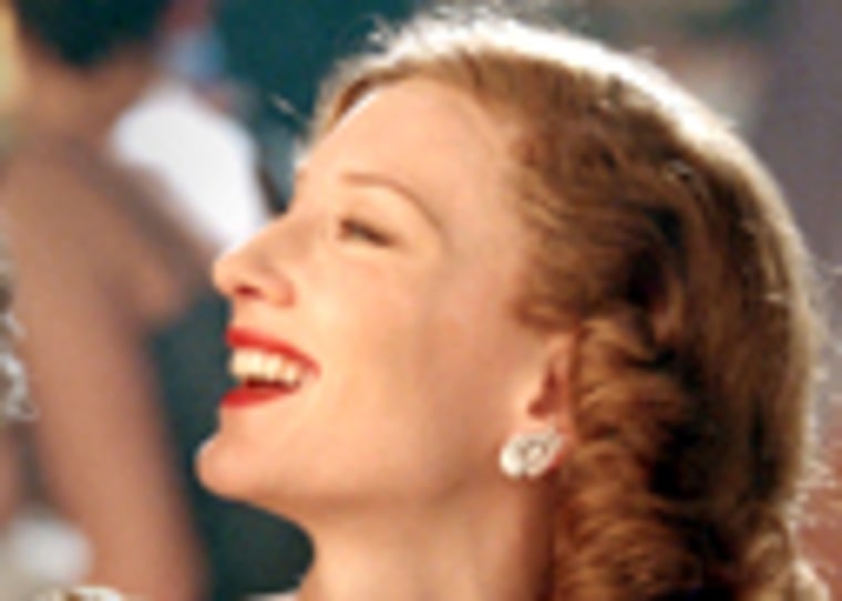 Actress Cate Blanchett in scene from The Aviator receives best supporting actress Golden Globe nomination