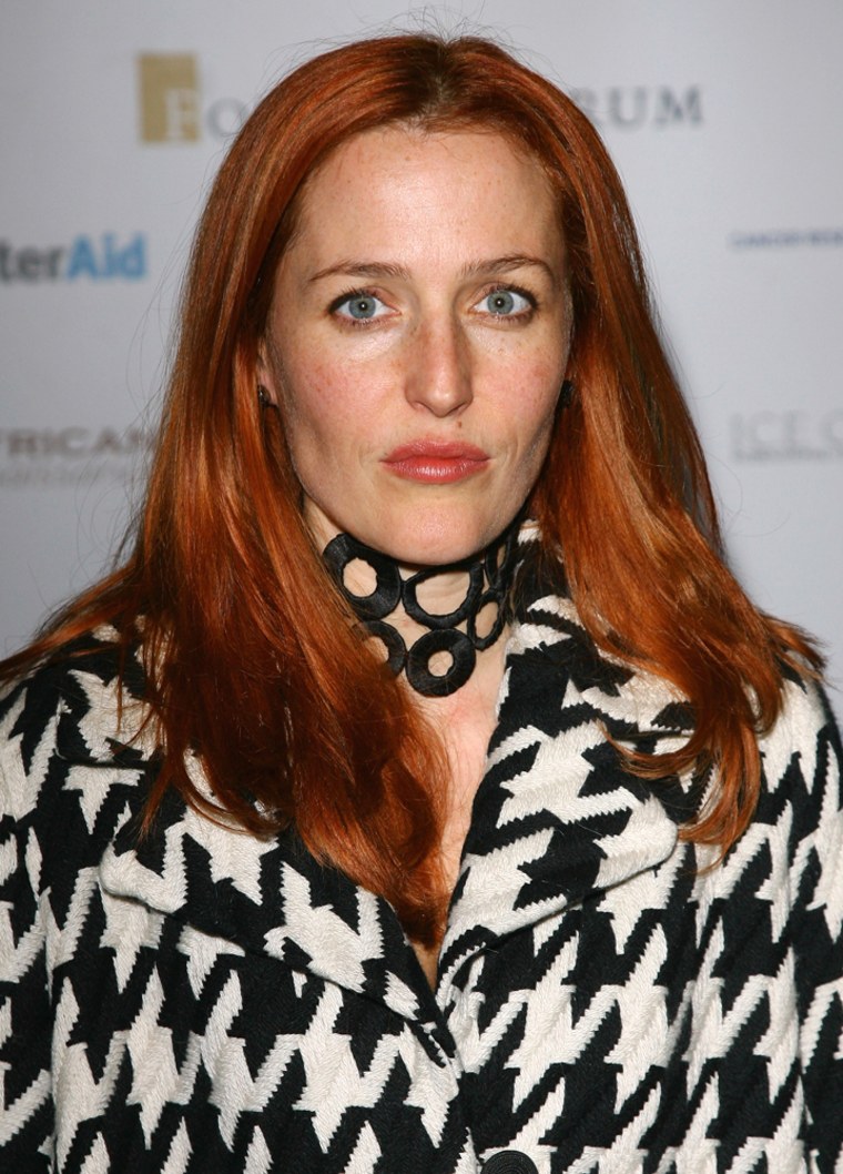 Emmy- and Golden Globe-winning actress Gillian Anderson, best known for her role as FBI special agent Dana Scully in TV series \"The X-Files,\" also played Lady Dedlock in the BBC TV series \"Bleak House.\" The redhead was named \"The Sexiest Woman in the World\" in 1996 by FHM magazine. Anderson has a daughter with her first husband and two sons with boyfriend Mark Griffiths.