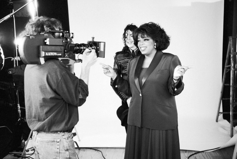 Cameraman Photographing Michael Jackson and Oprah Winfrey