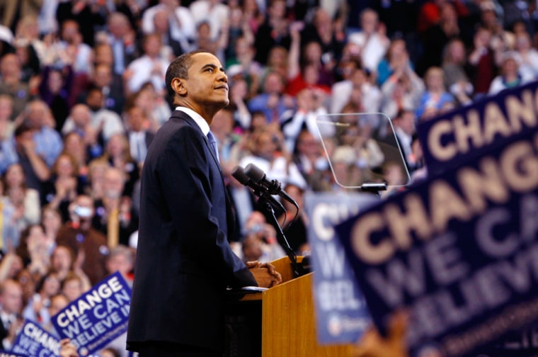 Image: Sen. Barack Obama at rally in St. Paul, Minn.