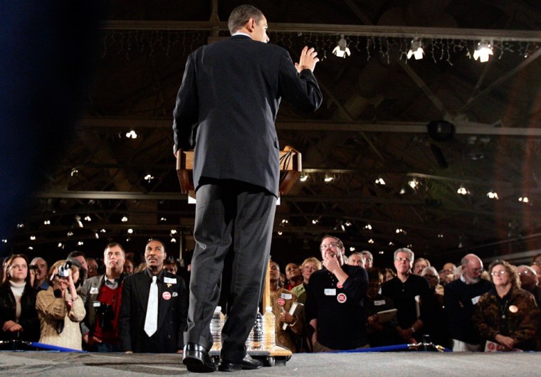 U.S. Senator Obama speaks at a New Hampshire Democratic Party election celebration in Manchester