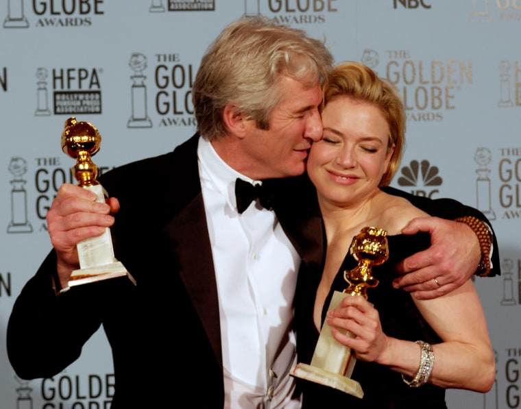 Gere and Renee Zellweger won best actor and actress in a musical or comedy movie for \"Chicago\" at the 2003 Golden Globe Awards.