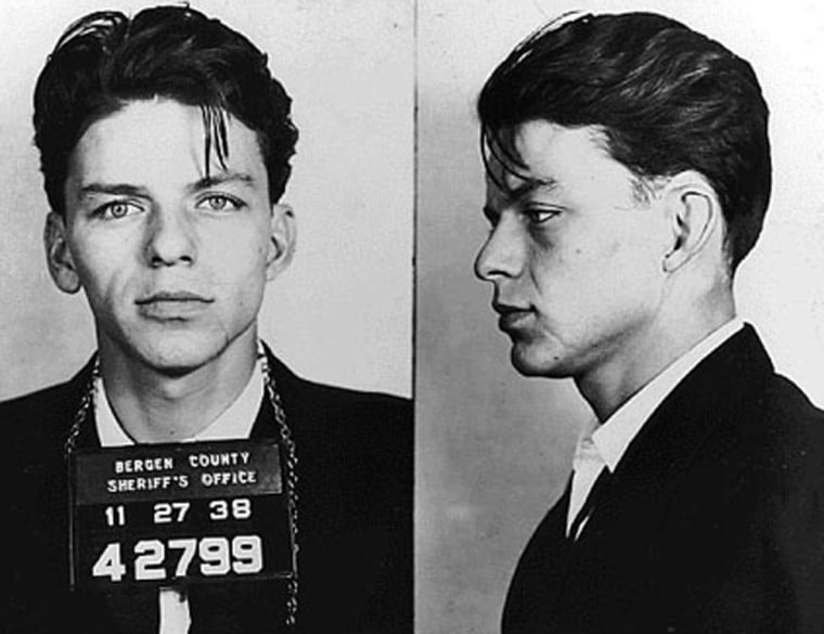 Frank Sinatra was arrested by the Bergen County, New Jersey sheriff in 1938 and charged with carrying on with a married woman. The charge was later changed to adultery, and eventually dismissed.