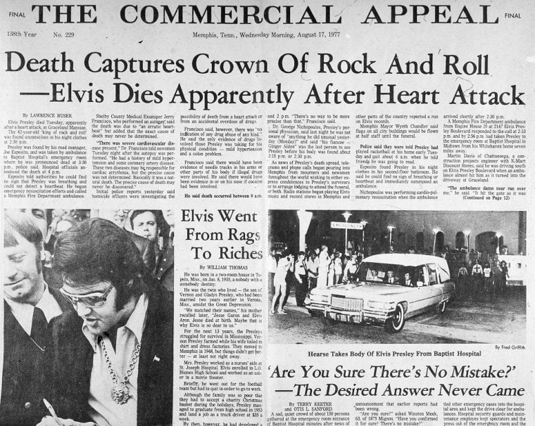 Headlines After Elvis' Death