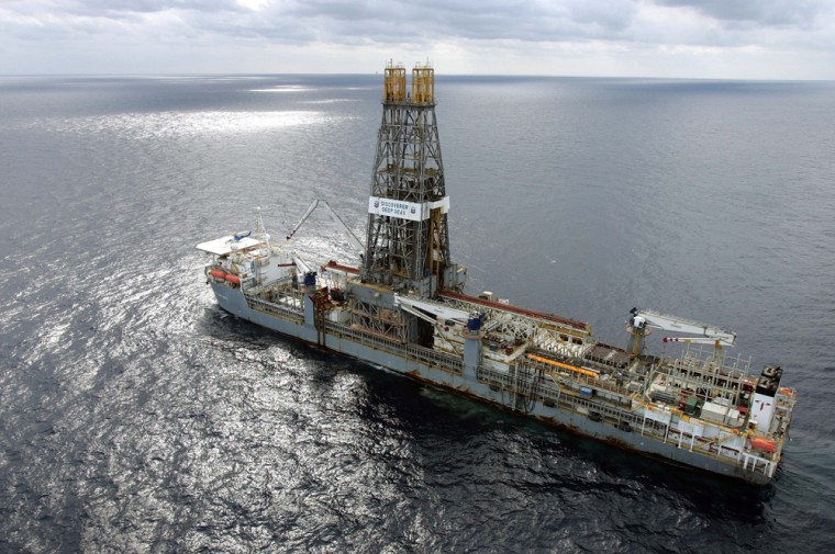 ** FILE ** The Discoverer Deep Seas drillship sits on station off the coast of Louisiana as Chevron drills for oil in the Gulf of Mexico in this March 28, 2006 file photo.   As budget planning gets under way for Gulf Coast states, the states are realizing how much spending freedom they have with royalties from an offshore drilling expansion . They can use the money to pave roads, erect bridges, lay water lines or finish just about any other public works projects they can link to the coast. (AP Photo/Alex Brandon, File)