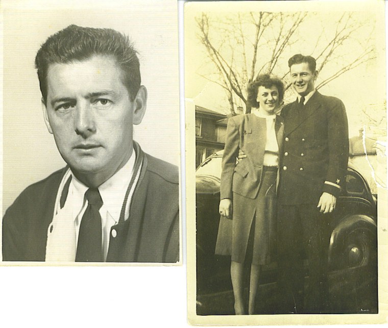 School Picture of Elwood Clark, Gym Teacher in the 50s, and with his wife, Helen