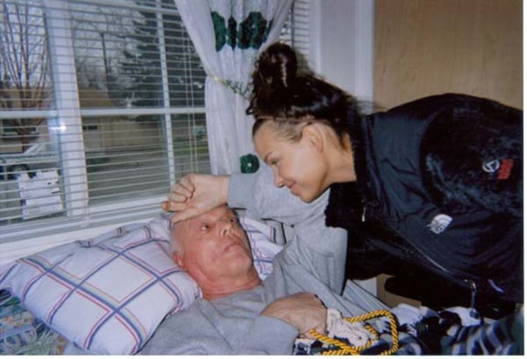 Visiting my father at his assisted living home, a few months before his death. He no longer spoke.