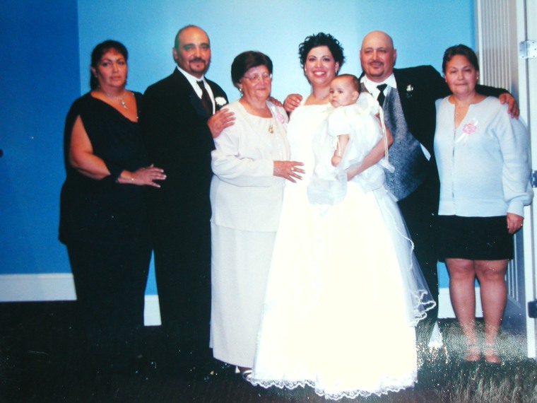 Attached is a picture of my mom and the \"kids\" at my wedding.  From left to right, Mel, my brother Nelson, my mother Catalina, my wife Venessa  and daughter Gabriela, me, and my sister Andy.