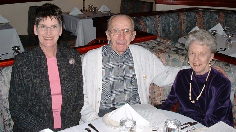 Me, my father Don and his second wife, Barbara, (married in 1996) celebrating dad's 87th birthday.