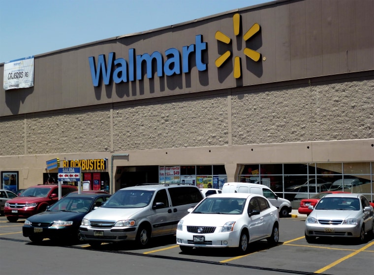 Image: View of a facade of Walmart supermarket