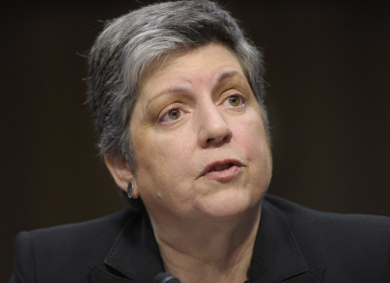 Homeland Secretary Janet Napolitano testifies on Capitol Hill in Washington, Wednesday, Feb. 13, 2013, before the Senate Judiciary Committee hearing on comprehensive immigration reform. (AP Photo/Susan Walsh)