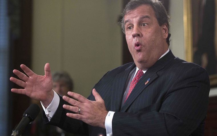 Image: New Jersey Governor Chris Christie speaks at a news conference in Trenton