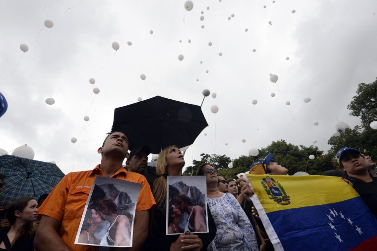 Image: TOPSHOTS-VENEZUELA-CRIME-MISS-SPEAR