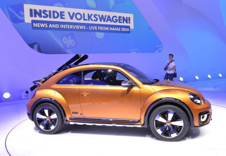 The Volkswagen's Beetle Dune is presented at the North American International Auto Show in Detroit on Monday.