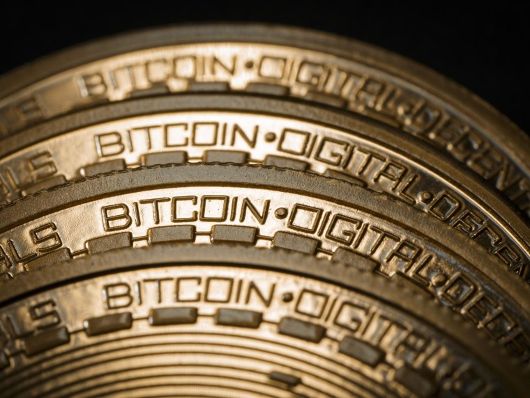 Image: A close-up view of a bitcoin model in Berlin