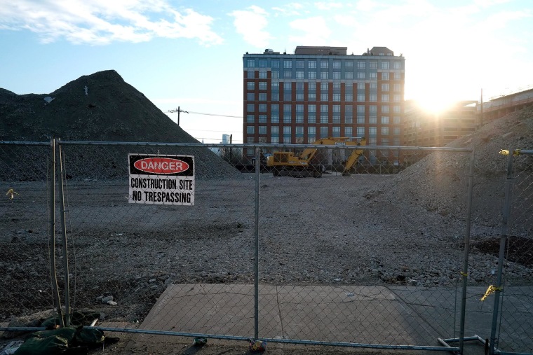 Image: A fence blocks off a construction site in an area of real estate under scrutiny for redevelopment on January 19, 2014 in Hoboken, N.J.