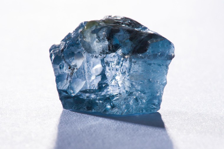 Image: A 29.6 carat blue diamond, worth several million dollars, which was found in January 2014 in the Cullinan mine near Pretoria.