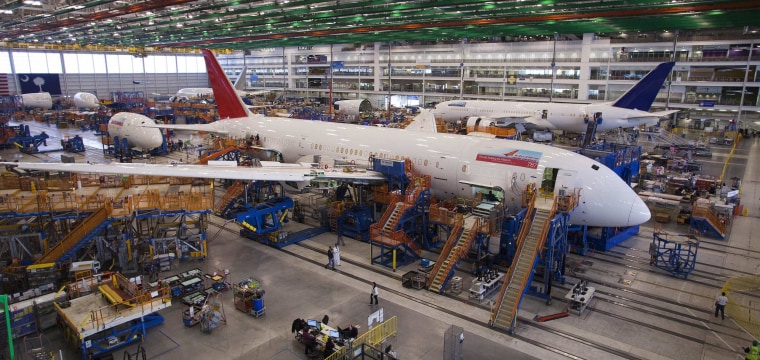 Image: File photo of a 787 Dreamliner being built for India Air at South Carolina Boeing final assembly building in North Charleston