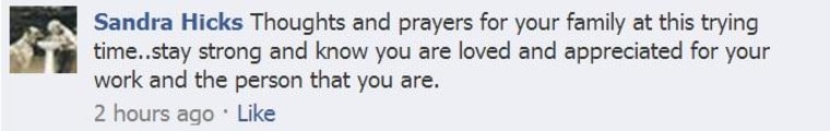 IMAGE: Comment on Mary J. Blige's Facebook page
