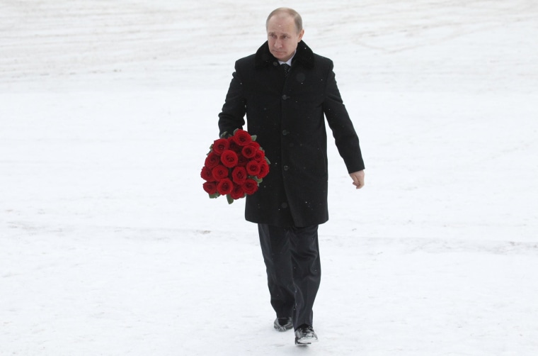 Image: Russian President Putin Visits Nevsky Pyatachok Memorial