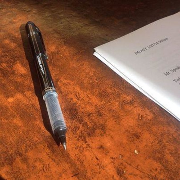 President Obama's pen used for editing his State of the Union