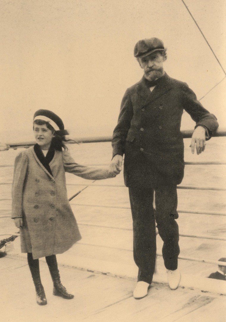 Image: Huguette Clark on a ship with her father, W.A. Clark, in the 1910s
