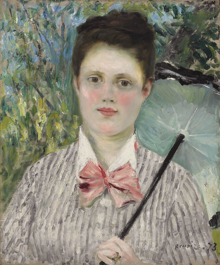 Image: Pierre-Auguste Renoir's \"Femme à l'ombrelle,\" or \"Woman with Umbrella\"