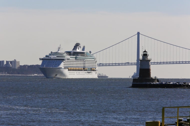 The Explorer of the Seas heads to port in Bayonne, N.J.