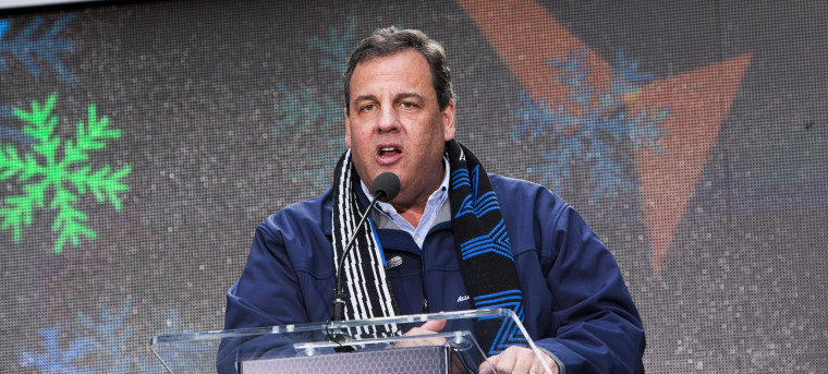 Image: Chris Christie Attends Super Bowl Hand Off Ceremony in Times Square
