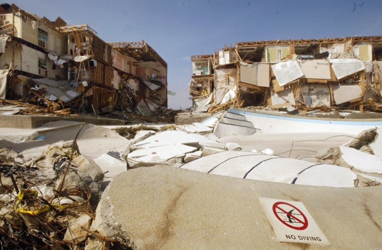 DAMAGE AT CONDO FROM HURRICANE IVAN