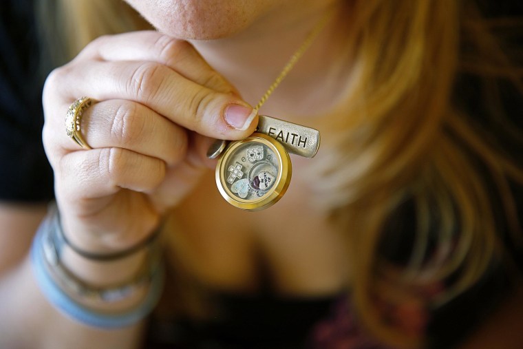Image: Heather Surovik's necklace is a remembrance of Brady Paul