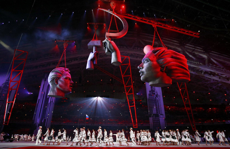 Image: Dancers perform during the opening ceremony of the 2014 Sochi Winter Olympic Games at Fisht stadium