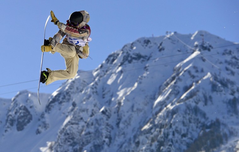 Image: Sage Kotsenburg competes in the Men's Snowboard Slopestyle Final