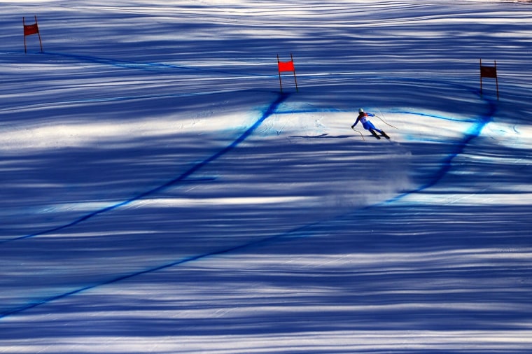 Image: Italy's Peter Fill takes part in a Men's Alpine Skiing Downhill training session