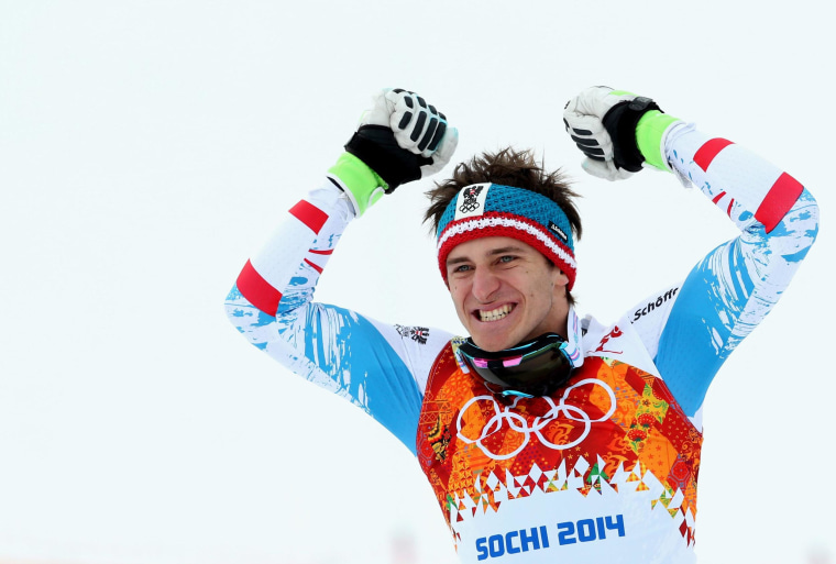 Image: Gold medalist Matthias Mayer of Austria