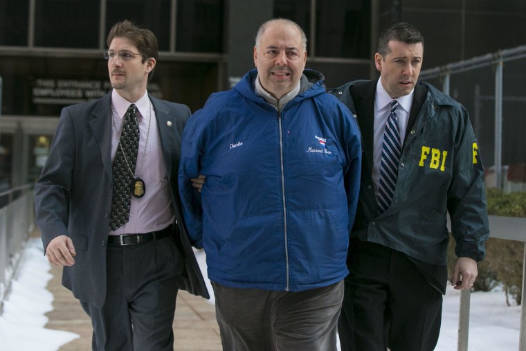 Image: Bonanno family associate Charles Centaro   is escorted by FBI agents from their Manhattan offices in New York