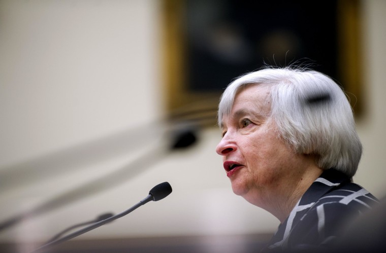 Stock markets like what they hear when Janet Yellen assures Congress of continuity in the Fed's monetary policy.