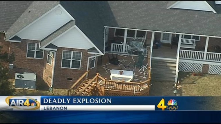 Image: Aerial view of an explosion at a home in Lebanon, Tenn.