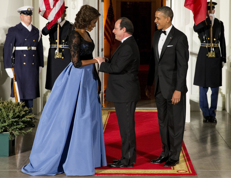 Image: Barack Obama, François Hollande, Michelle Obama