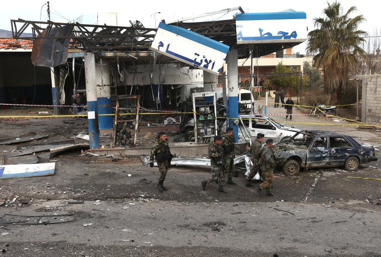 Image: Scene of car bombing in Hermel, Lebanon, on Feb. 2