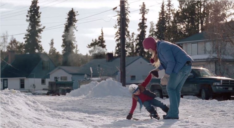 A screengrab from the "Pick Them Back Up" ad, part of P&G's "Thank you, Mom," campaign that aired during the 2014 Winter Olympics.