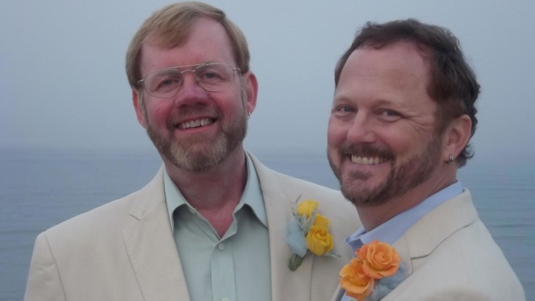 Image: Paul Hard, right, with his husband David Francher at their wedding in Marconi Beach, Mass. on May 20, 2011