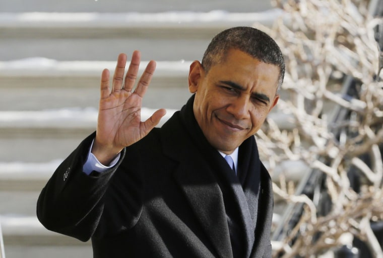 Image: U.S. President Barack Obama waves before departing the White House in Washington