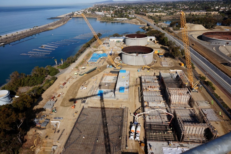 Image: Aerial view of construction of desalination plant in Carlsbad, Calif. 