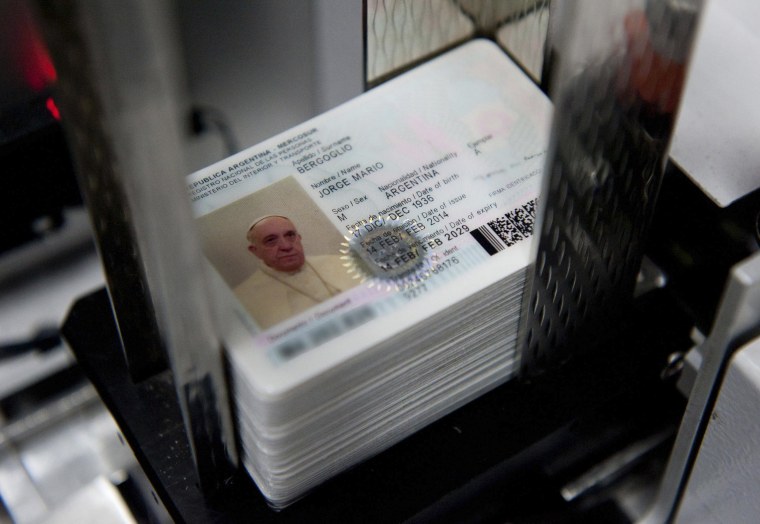 Image: Pope Francis' new national identification card
