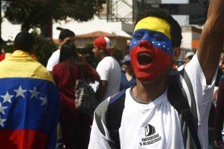 Image: Anti-government protest in Maracaibo, Venezuela, on Monday