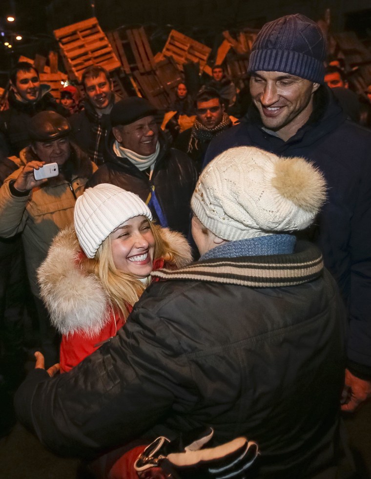 Image: Actress Hayden Panettiere at a rally in Kiev on Dec. 7