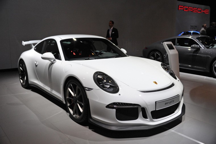 The Porsche 911 GT3 at The Brussels Motor Show. Porsche is recalling all its 2014 model year 911 GT3s after two burst into flames.